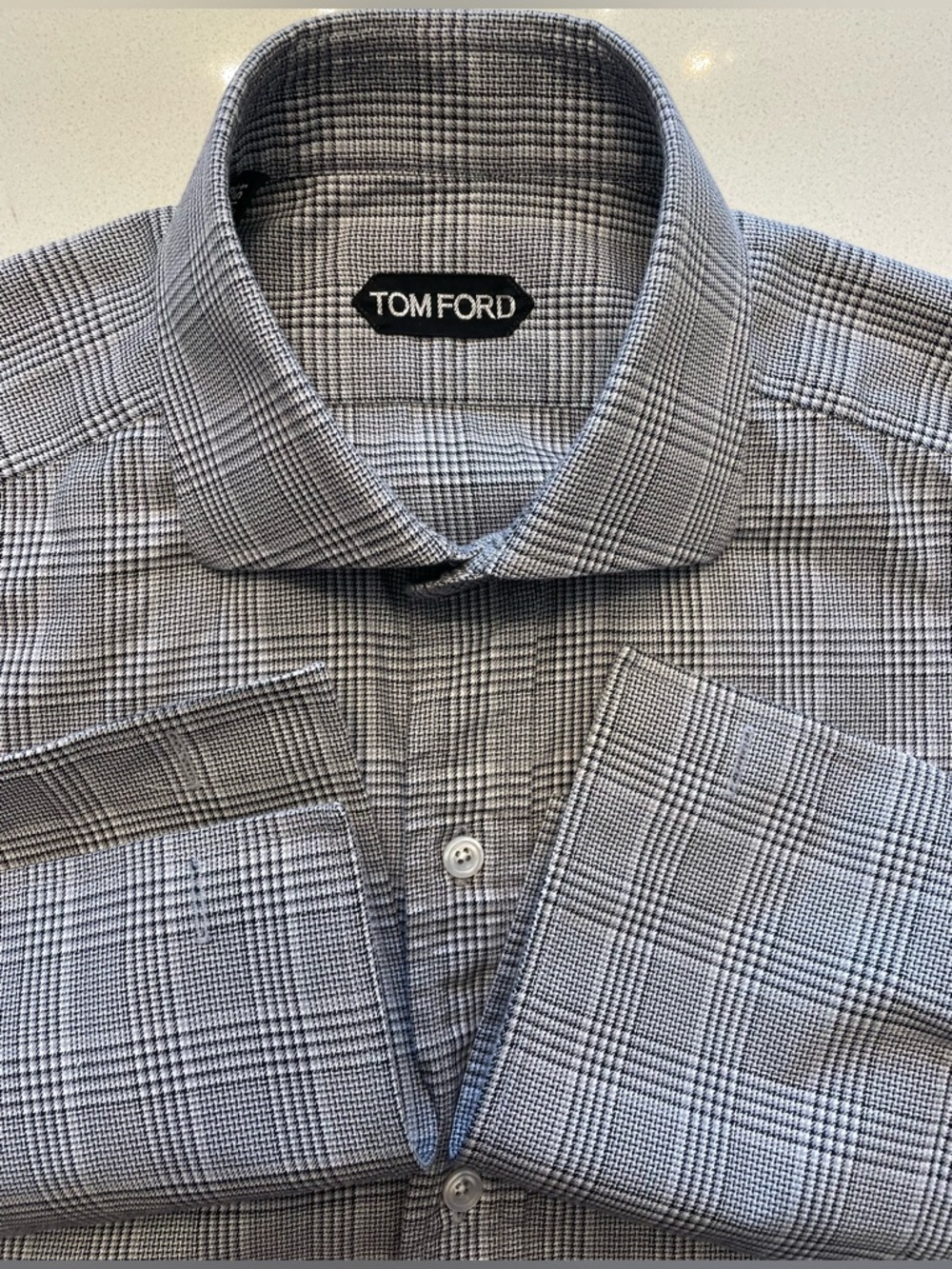 Tom Ford - all cotton dress shirt with  French Cuffs Size 39 (15.5”neck)
